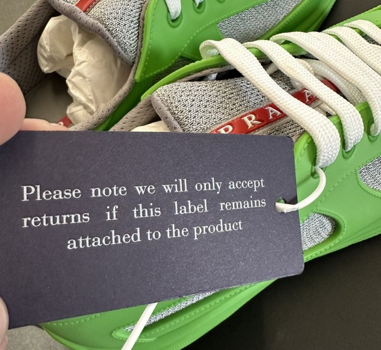 Prada American Cup Green Rubber Sneakers Size 43