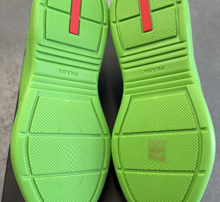Prada American Cup Green Rubber Sneakers Size 43