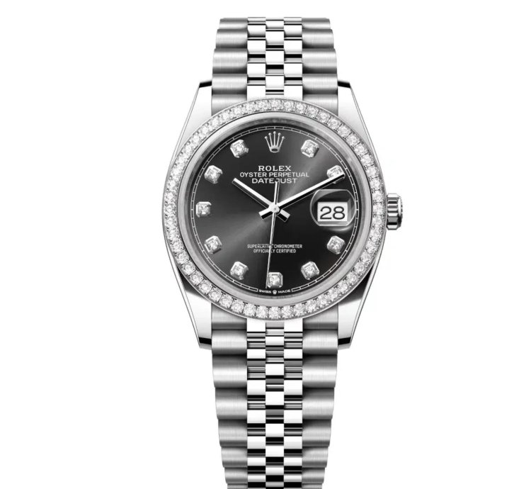 Rolex Datejust 36 New 2025 Black Diamond Dial Stainless Steel Diamond Bezel Jubilee Bracelet