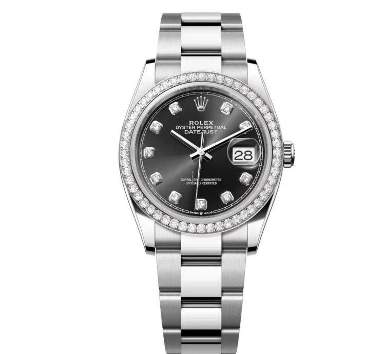 Rolex Datejust 36 New 2025 Black Diamond Dial Stainless Steel Diamond Bezel Oyster Bracelet