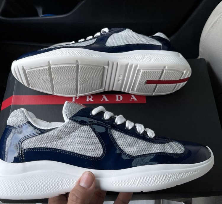 Prada American Cup Sneakers Navy Blue New Never Worn Us 10