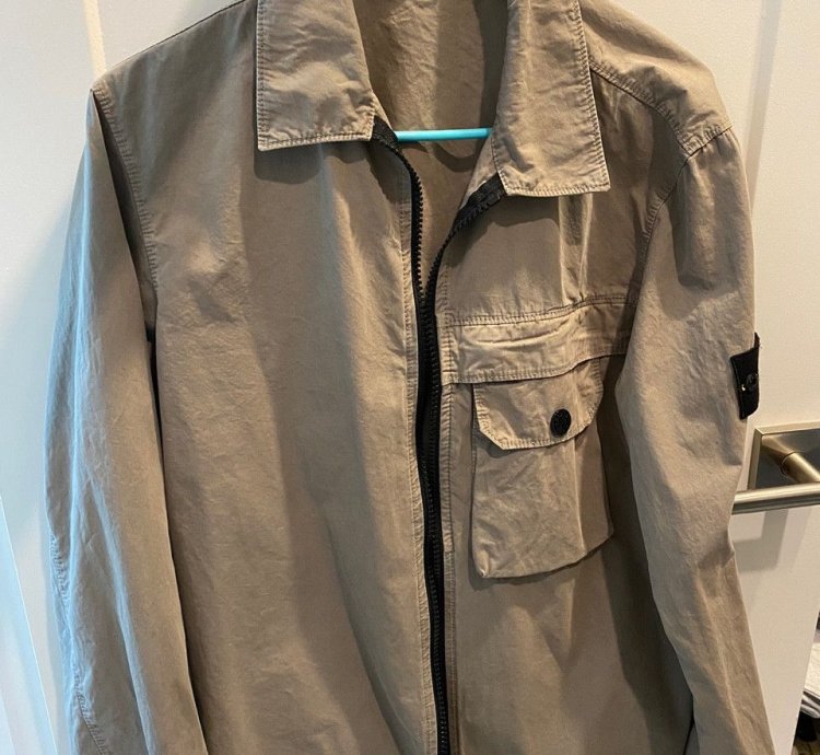 Stone Island Grey Garment-dyed Jacket size