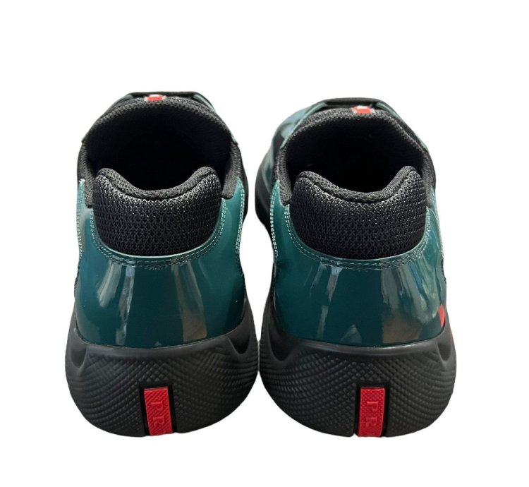Prada Americans Cup Green Size 12 New Green Patent Leather