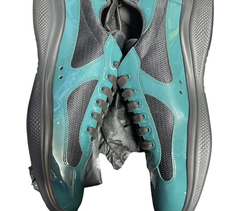 Prada Americans Cup Green Size 12 New Green Patent Leather