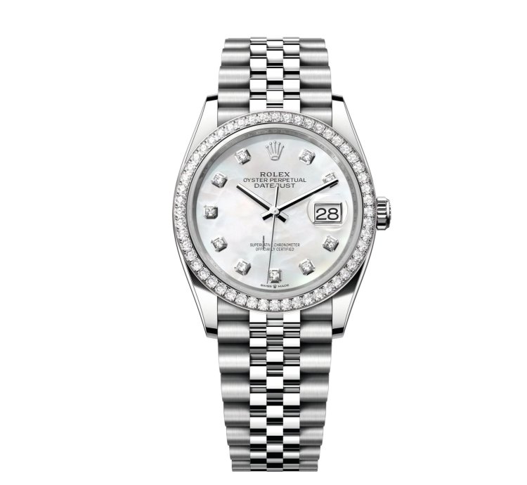 Rolex Datejust 36 New 2025 Mop Diamond Dial Stainless Steel Diamond Bezel Jubilee Bracelet