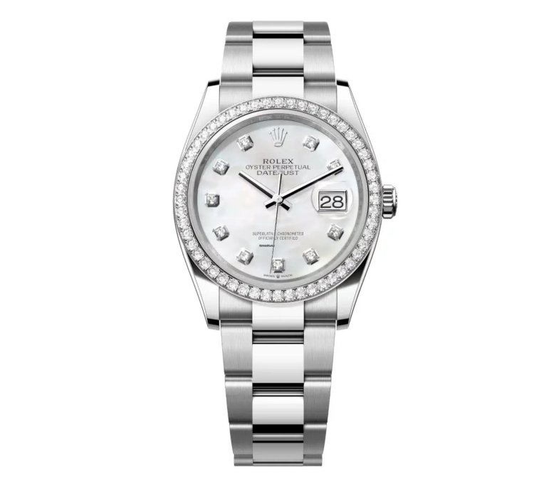 Rolex Datejust 36 New 2025 Mop Diamond Dial Stainless Steel Diamond Bezel Oyster Bracelet