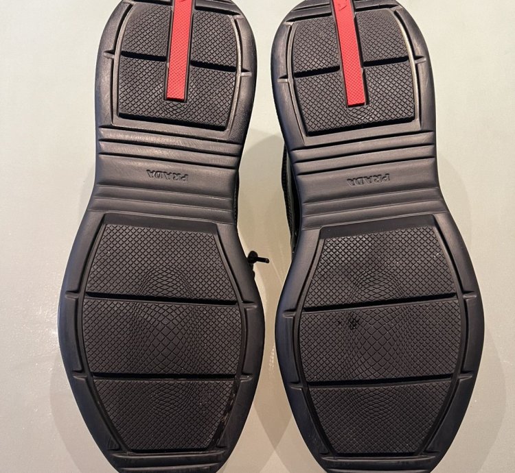 Prada Americas Cup Black Patent Leather Sneakers Size 10