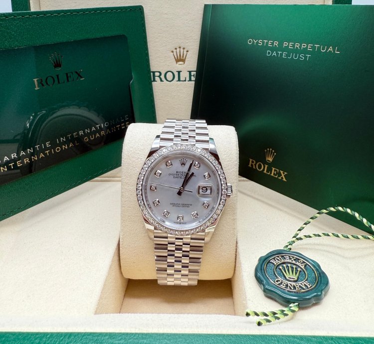 Rolex Datejust 36 New 2025 Mother Of Pearl Diamond Stainless Steel Diamond Jubilee Bracelet