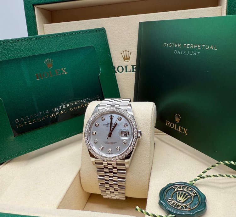 Rolex Datejust 36 New 2025 Mother Of Pearl Diamond Stainless Steel Diamond Jubilee Bracelet