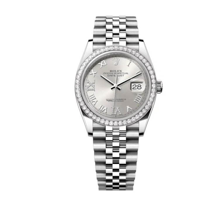 Rolex Datejust 36 New 2025 Silver Roman Diamond Stainless Steel Diamond Bezel Jubilee Bracelet