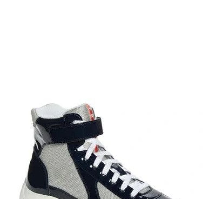 Prada Americas Cup Hightop Patent Leather Sneakers Brand New