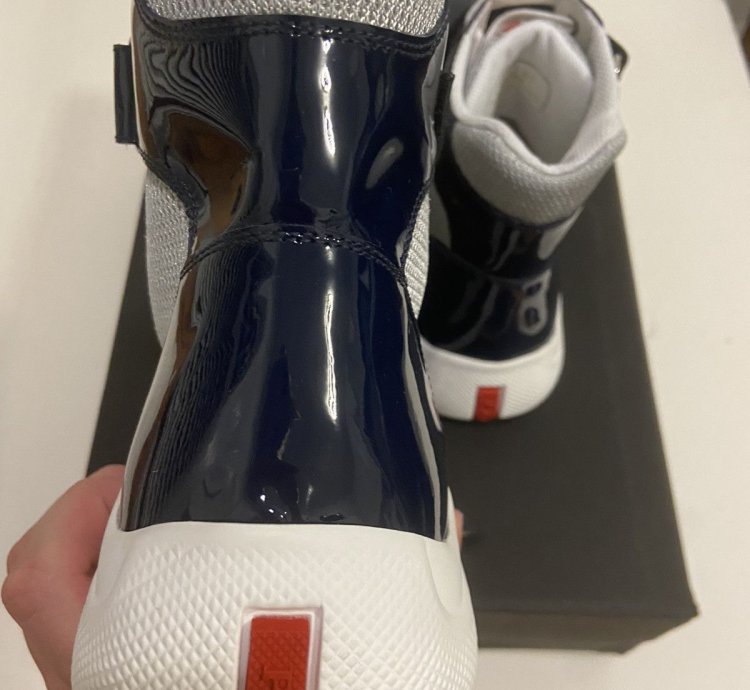 Prada Americas Cup Hightop Patent Leather Sneakers Brand New