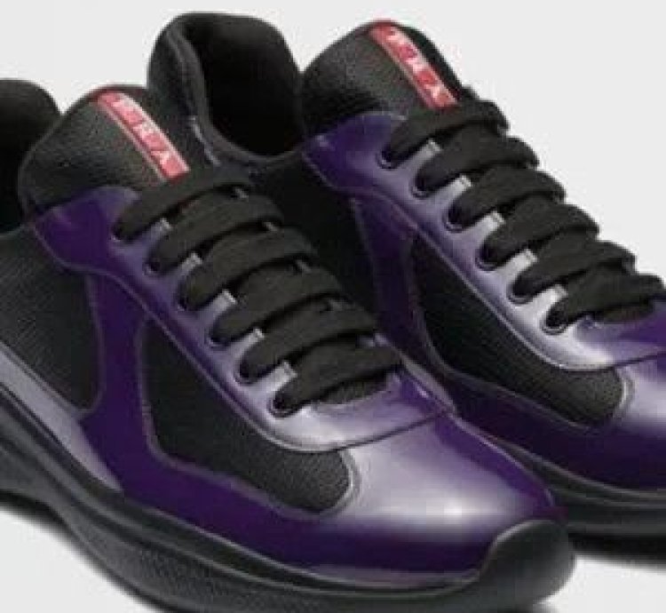 Prada Americas Cup Low-top Patent Leather Sneakers - 10