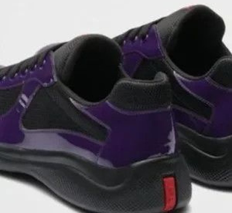 Prada Americas Cup Low-top Patent Leather Sneakers - 10