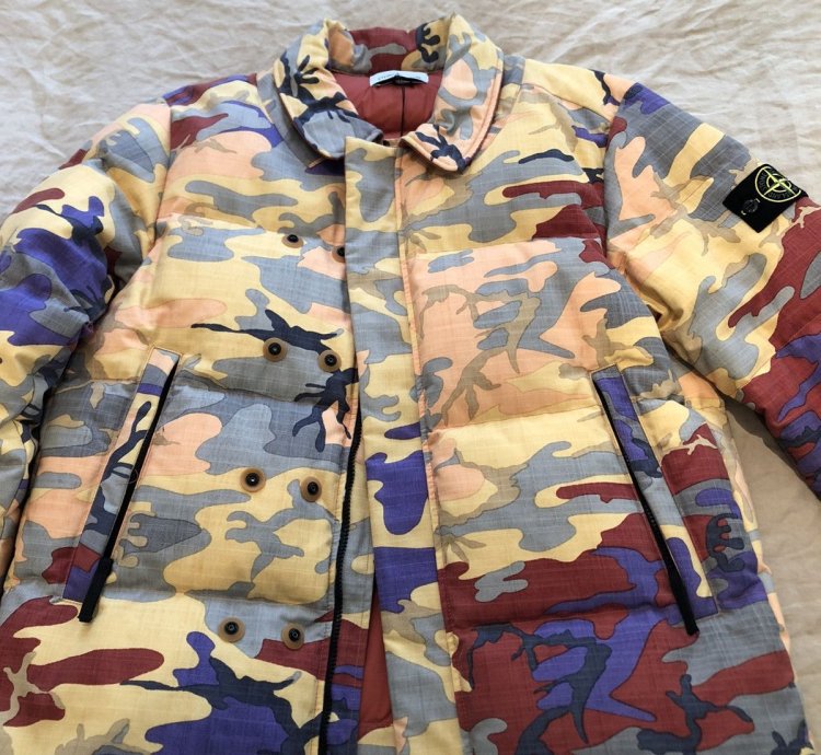 Stone Island Heritage Camo Ripstop Nylon Down Jacket Large