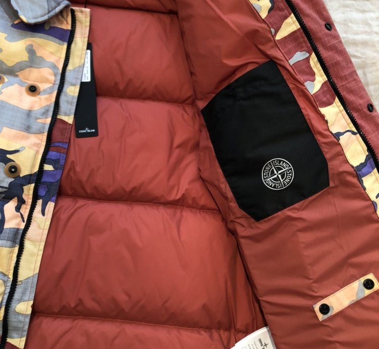 Stone Island Heritage Camo Ripstop Nylon Down Jacket Large