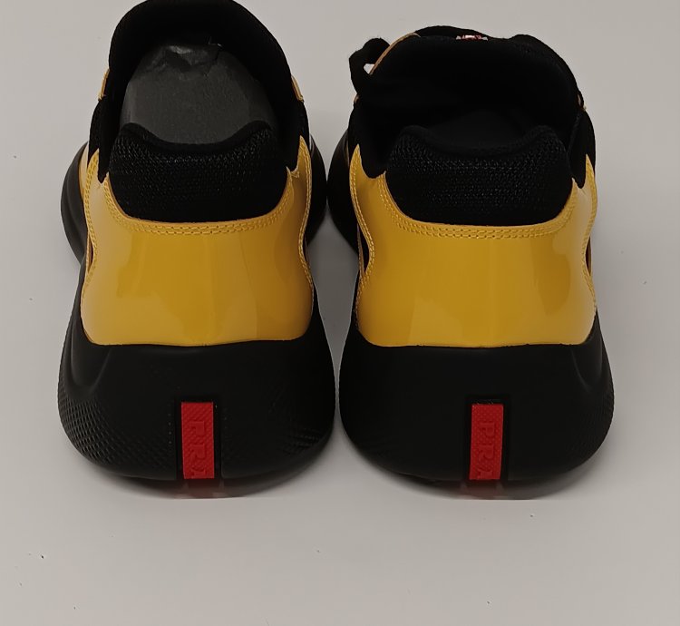 Prada Americas Cup Low-top Patent Leather Sneakers - 11 5