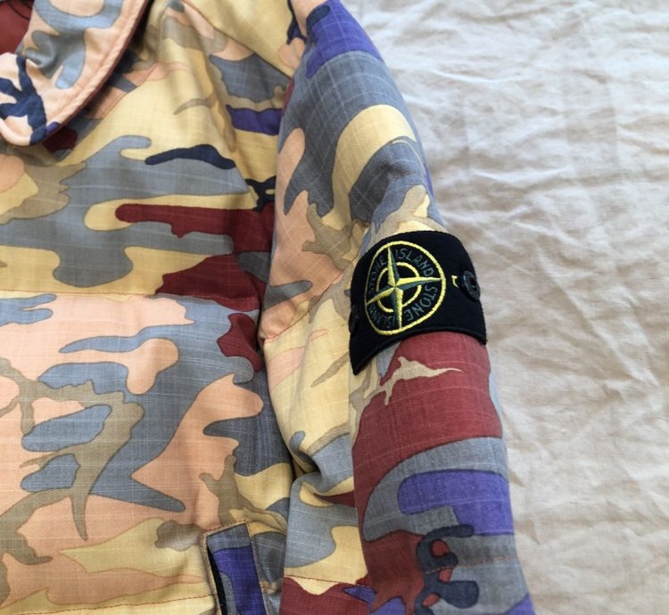 Stone Island Heritage Camo Ripstop Nylon Down Jacket Large