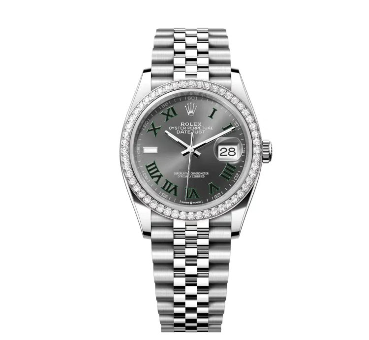 Rolex Datejust 36 New 2025 Wimbledon Dial Stainless Steel Diamond Bezel Jubilee Bracelet