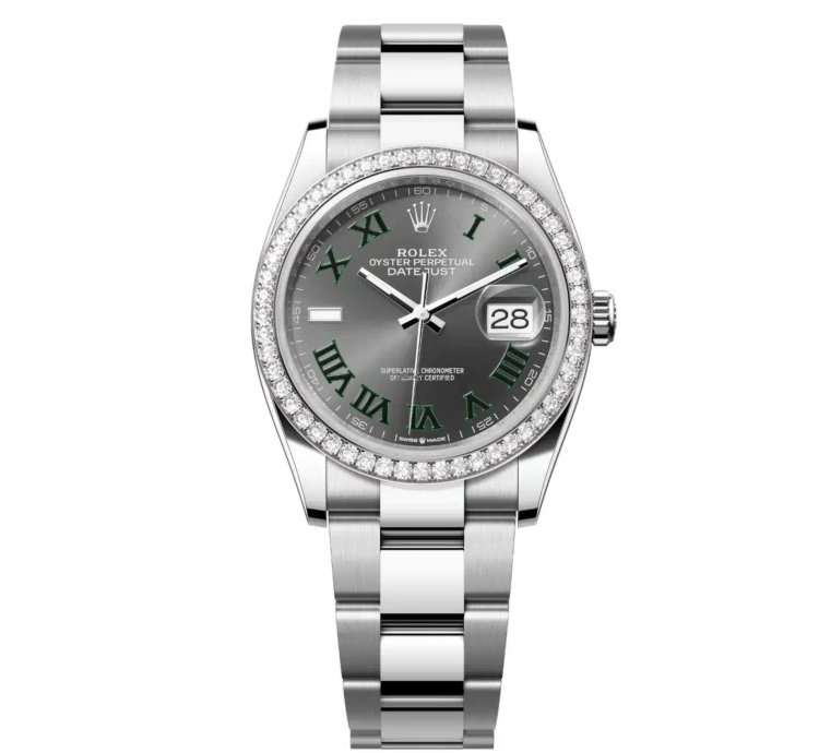 Rolex Datejust 36 New 2025 Wimbledon Dial Stainless Steel Diamond Bezel Oyster Bracelet