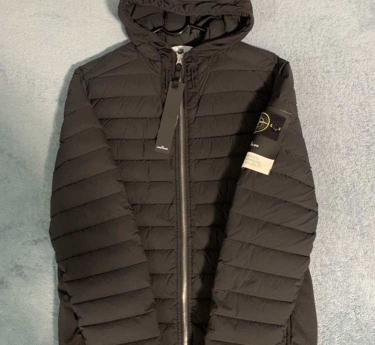 Stone Island Hooded Down Jacket Black