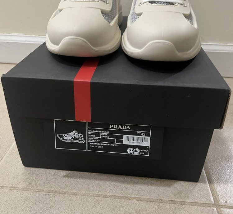 Prada Americas Cup Rubber Sneaker Sz 429us