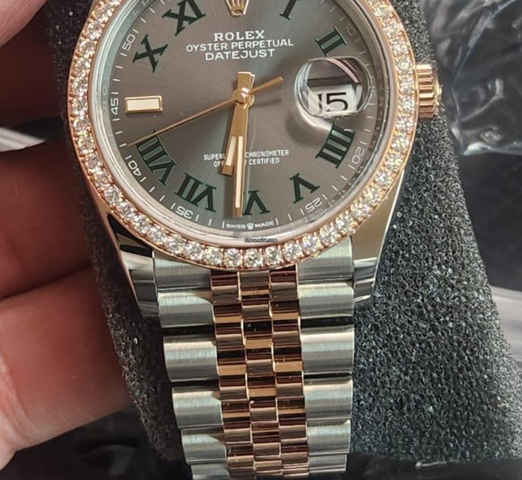 Rolex Datejust 36 Oyster 36mm Oystersteel Everose Gold And Diamonds 2024 Warranty 126281rbr