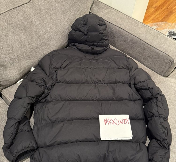 Stone Island Hooded Puffer Jacket Black Sz Large Brand New