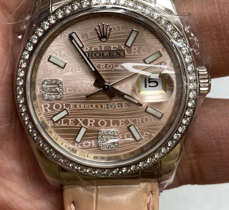 Rolex Datejust 36 Pink Rolex Motif Dial New Unworn 2022
