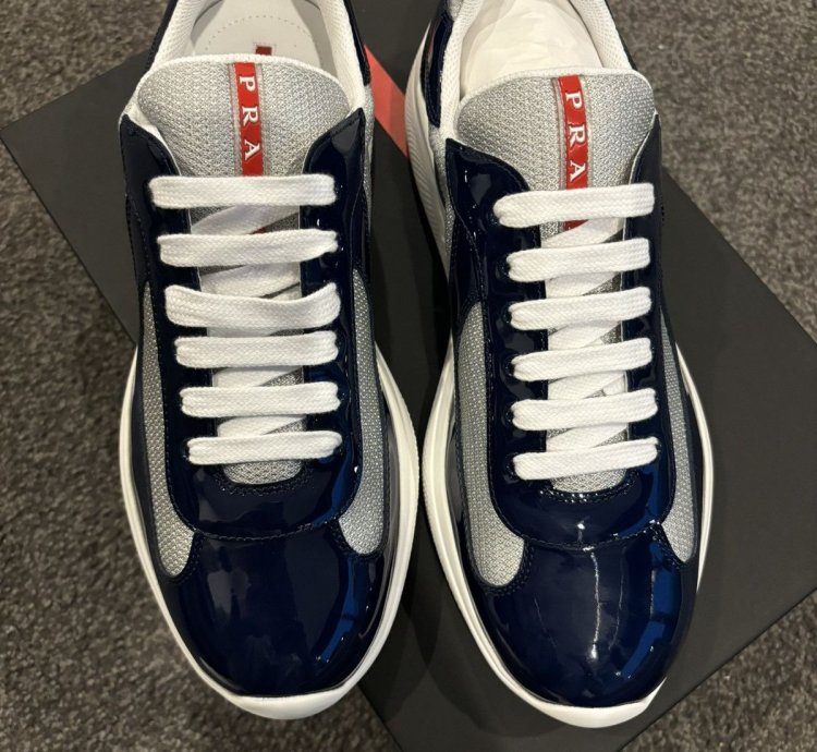 Prada Americas Cup Sneaker Patent Leather 10 5 New