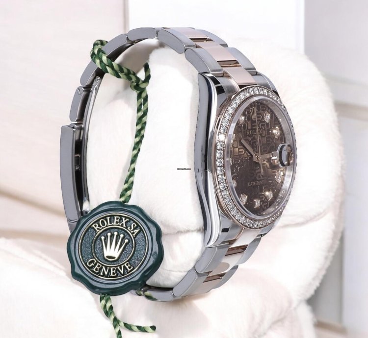 Rolex Datejust 36 Rose Gold Steel - Chocolate With Factory Diamonds Unworn 2022