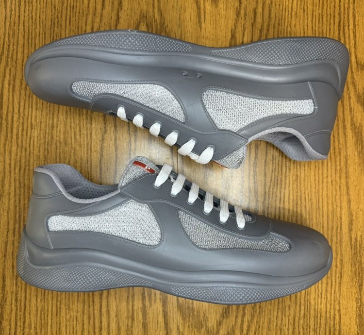 Prada Americas Cup Soft Rubber Sneaker steel Gray