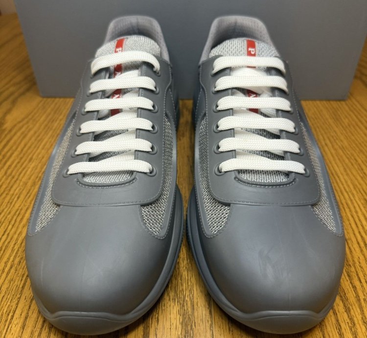 Prada Americas Cup Soft Rubber Sneaker steel Gray