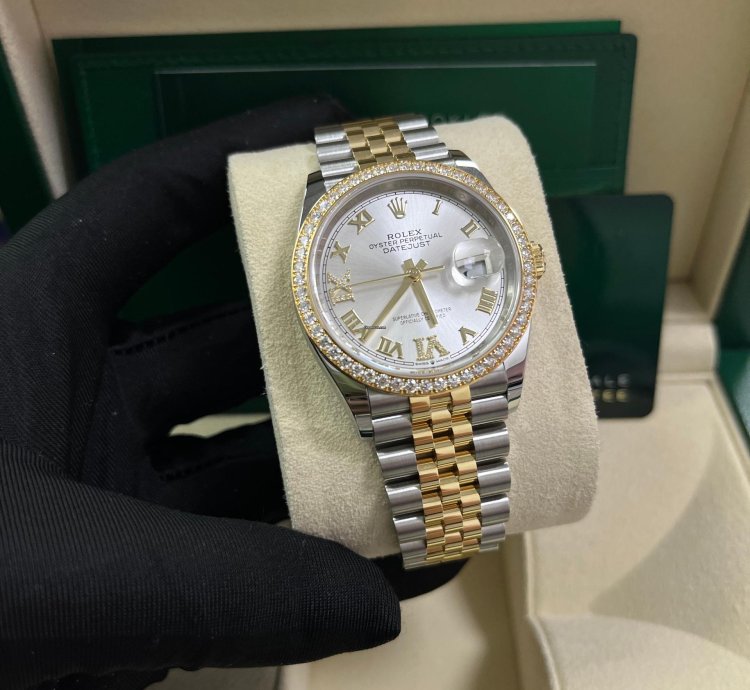 Rolex Datejust 36 Silver Diamond Set Dial Jubilee Bracelet Yellow Gold And Steel 126283rbr