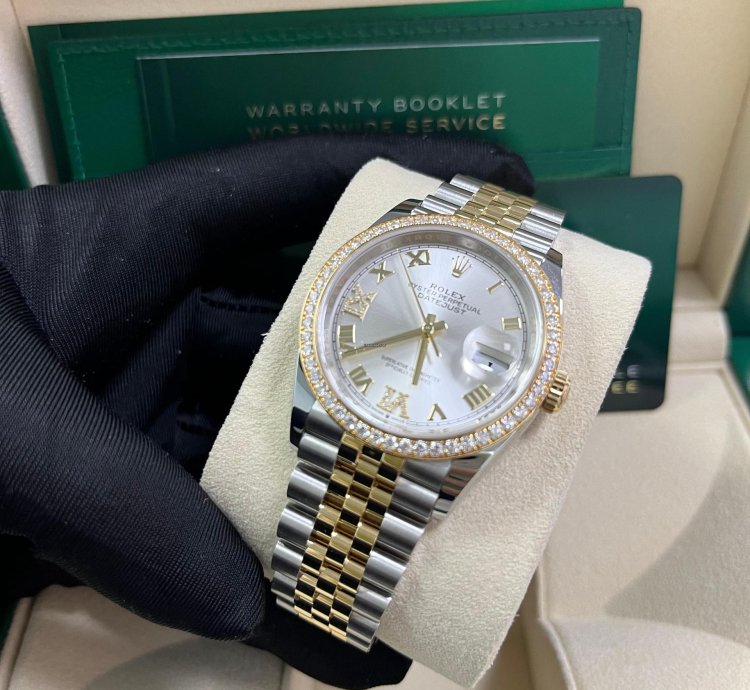 Rolex Datejust 36 Silver Diamond Set Dial Jubilee Bracelet Yellow Gold And Steel 126283rbr