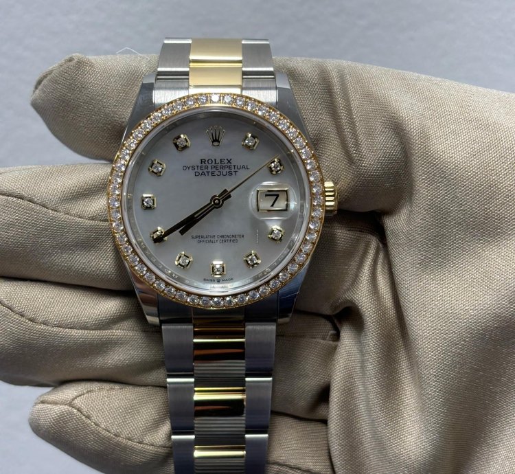 Rolex Datejust 36 Two Tone Diamond Mother Of Pearl Dial Oyster New 2024 Box And Papers