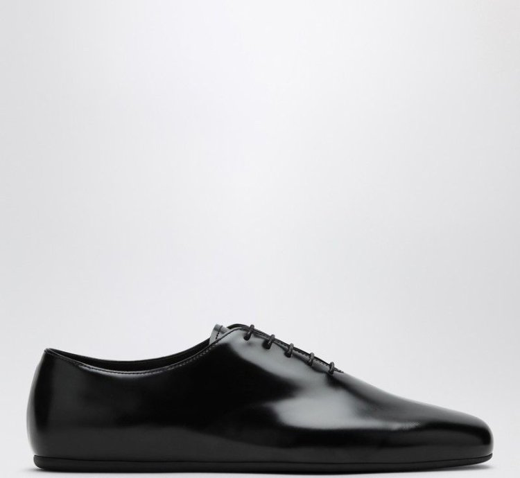 Prada Black Brushed Leather Brogue