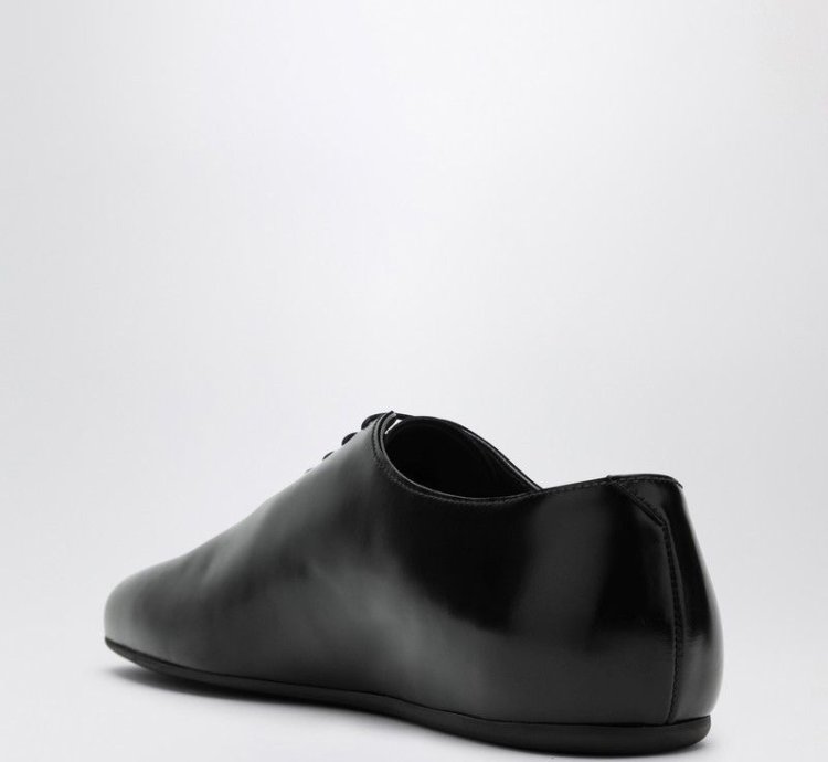 Prada Black Brushed Leather Brogue