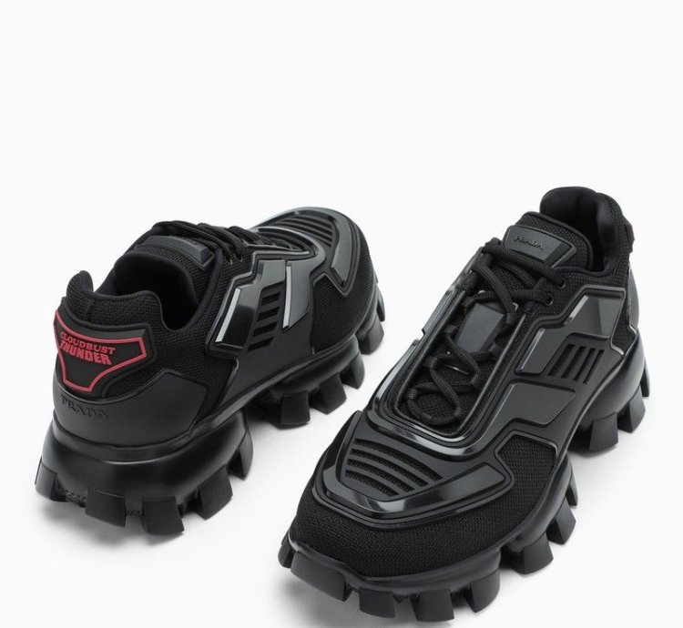Prada Black Cloudbust Thunder Knit Sneakers
