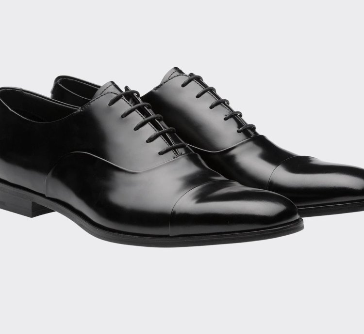 Prada Black Lace Up Captoe Formal Oxford Shoes 8 Us 41 Eu