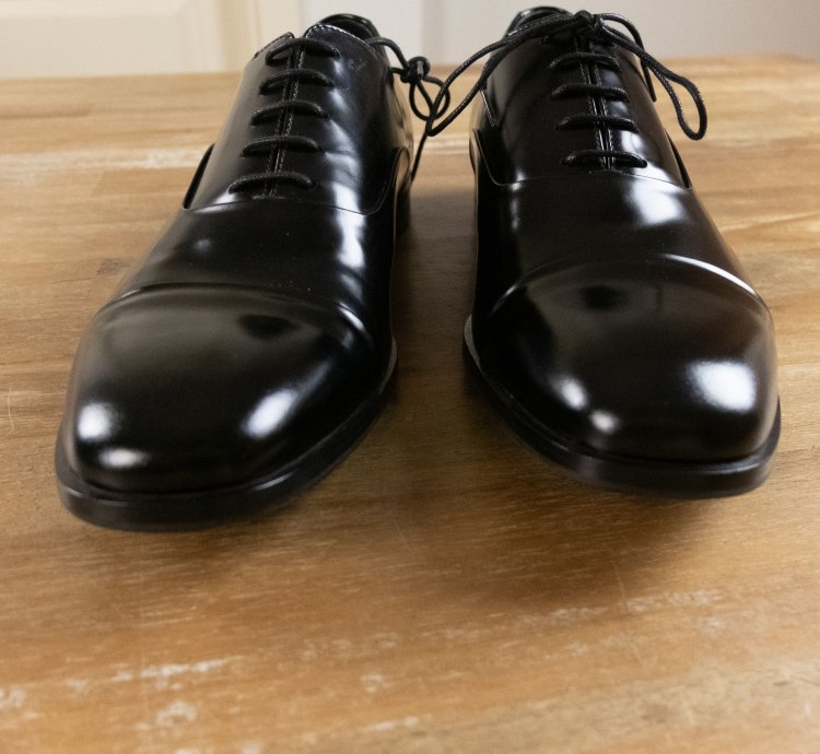 Prada Black Lace Up Captoe Formal Oxford Shoes 8 Us 41 Eu