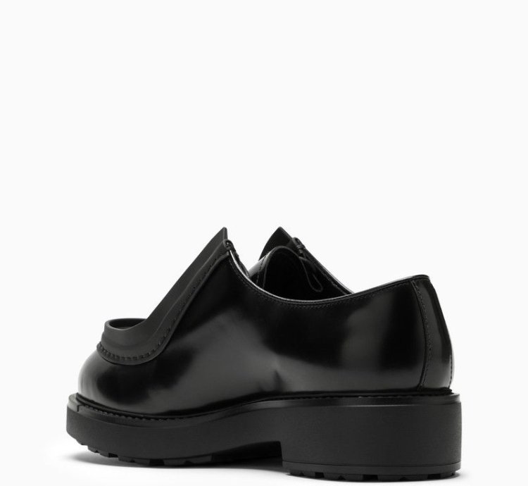 Prada Black Leather Diapason Lace-up
