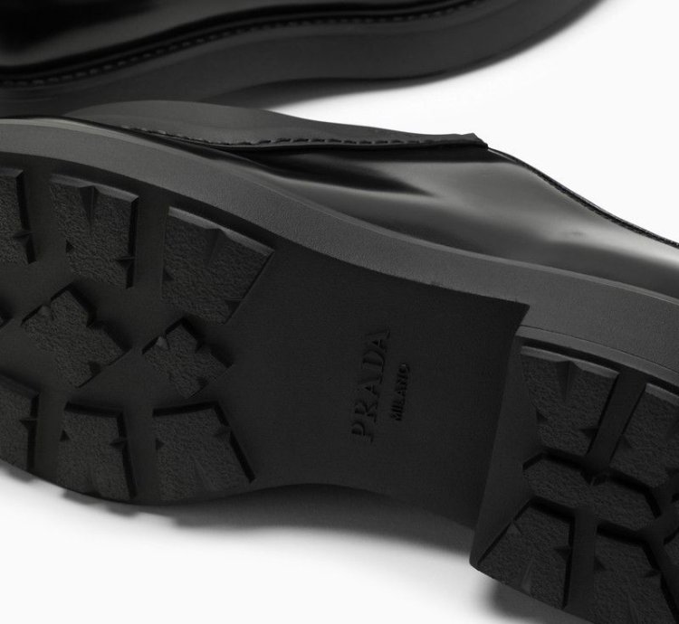 Prada Black Leather Diapason Lace-up