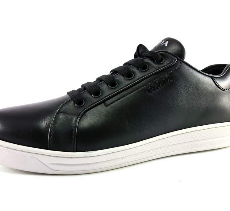Prada Black Leather Fashion Sneakers Size Eu 41 Us 11