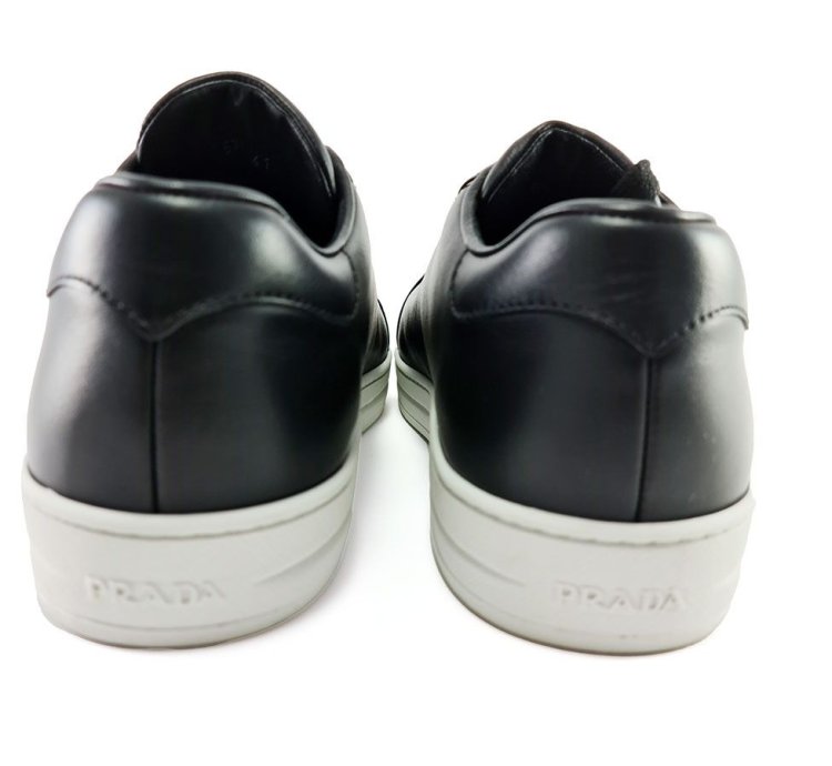 Prada Black Leather Fashion Sneakers Size Eu 41 Us 11