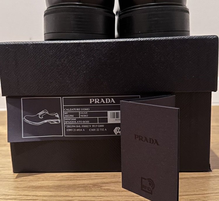 Prada Black Leather Lace-up Shoes