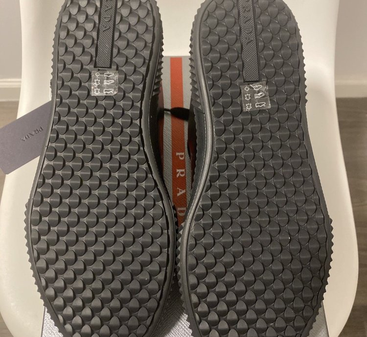 Prada Black Leather Low Top Sneakers