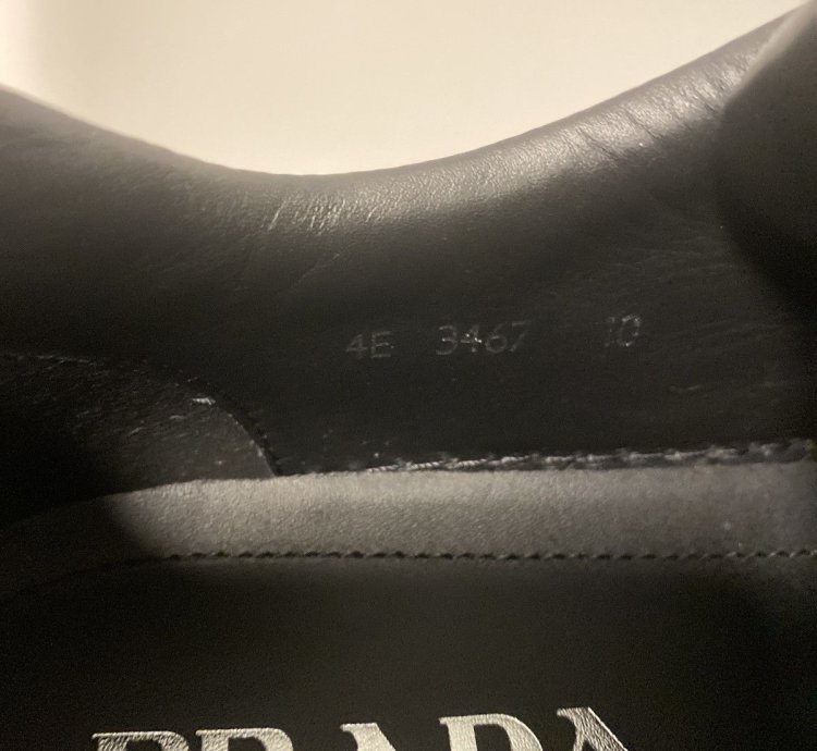 Prada Black Leather Low Top Sneakers