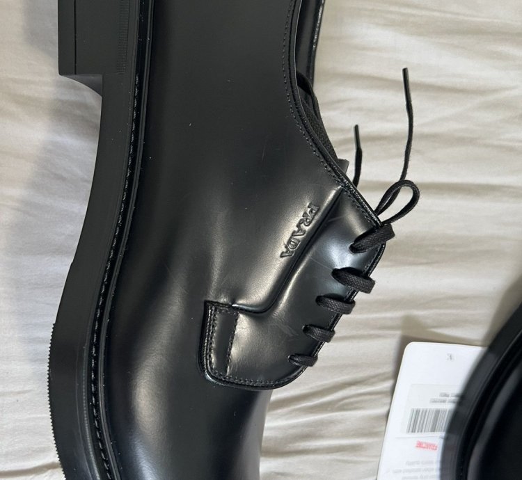 Prada Black Leather Oxfords