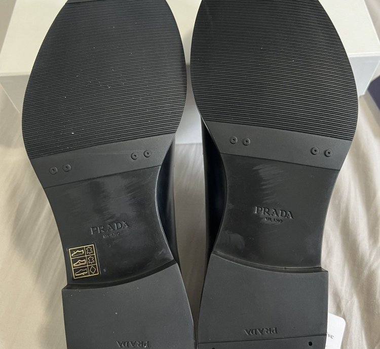 Prada Black Leather Oxfords
